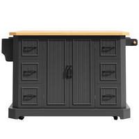KÜCHENINSEL Schwarz 120/75/91 cm - Schwarz, Holzwerkstoff (120/91/45cm) - PANGIVO