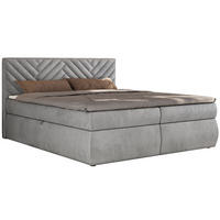 BOXBETT AVERTA 140/200 - Hellgrau Velvet - H3 - Hellgrau, Textil (140/200cm) - MKS