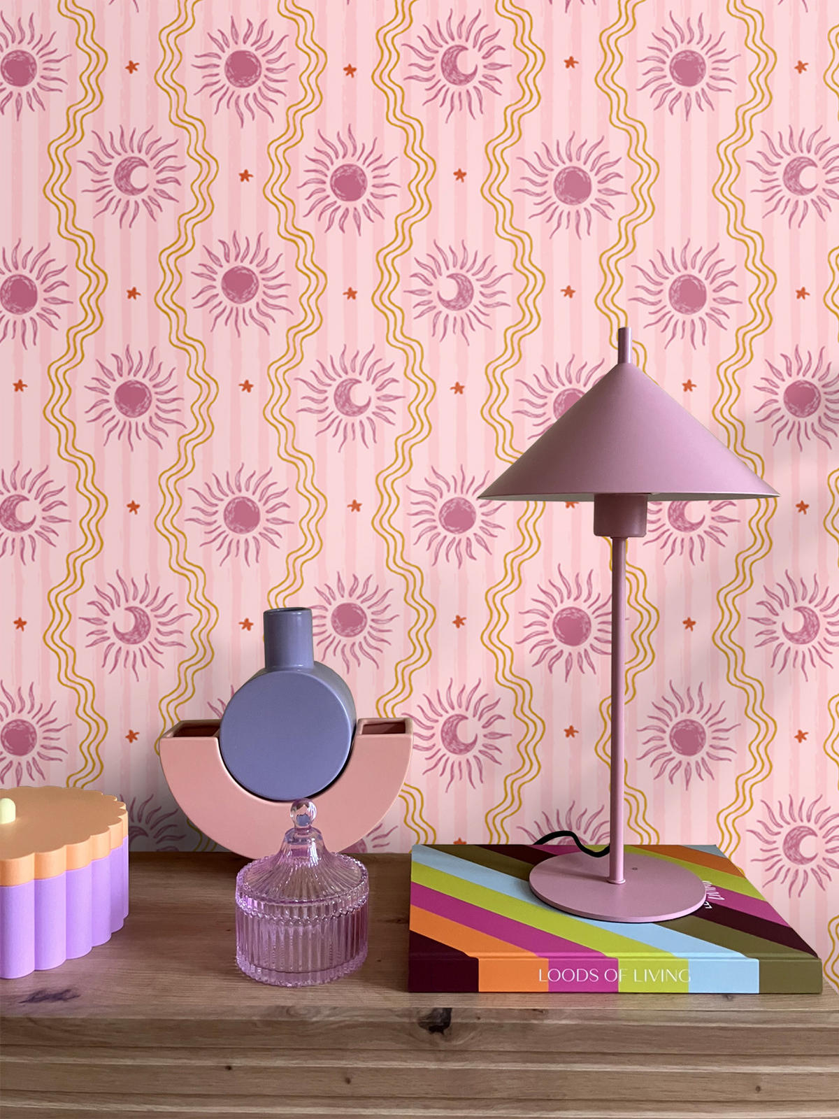 TAPETE Retro-Ornamente 50 x 900 cm - Lila, Papier (50/0.1cm) - ESTAhome