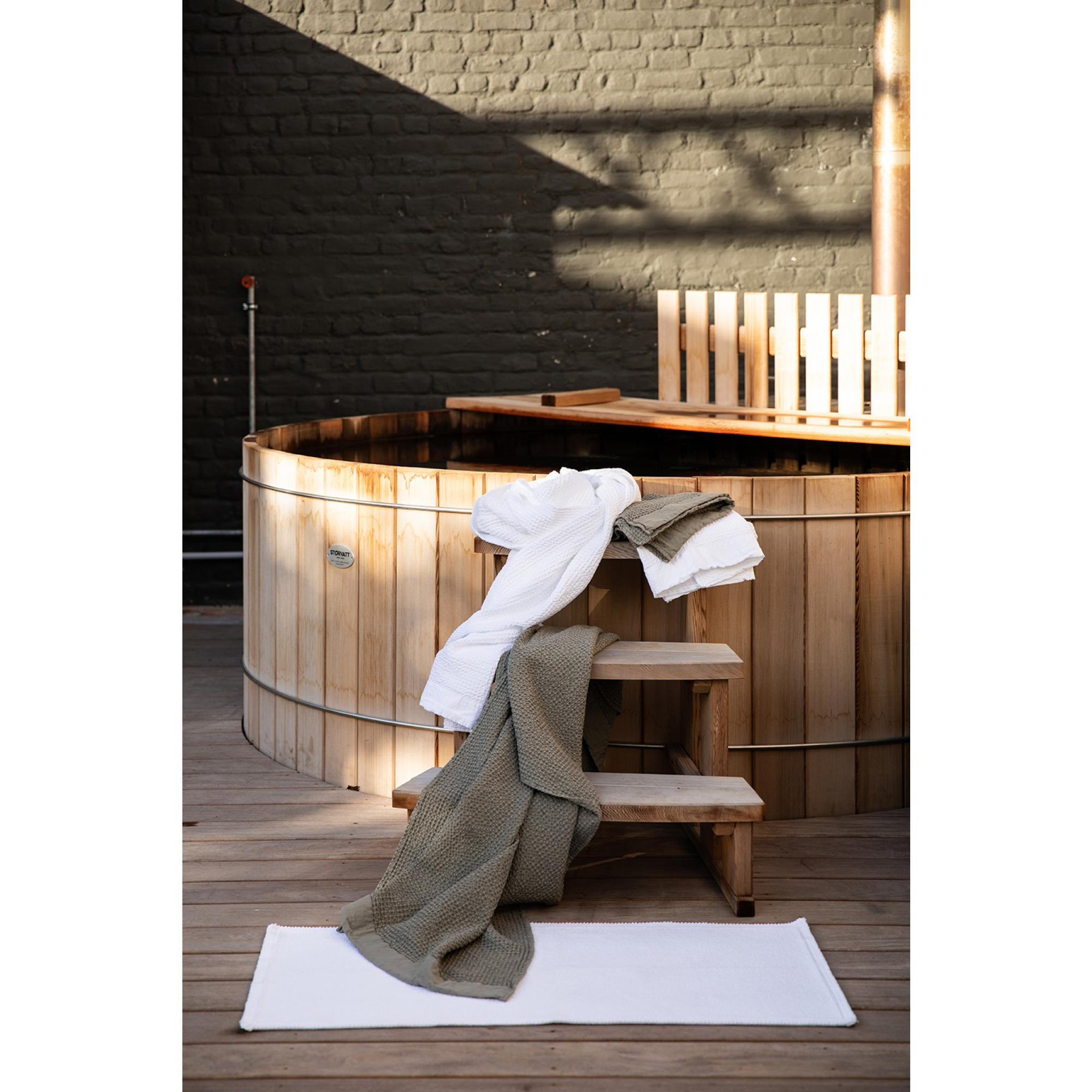 BADEMATTE Etia schneeweiß 70 x 140 cm - Weiß, Textil (70/140cm) - Vivaraise