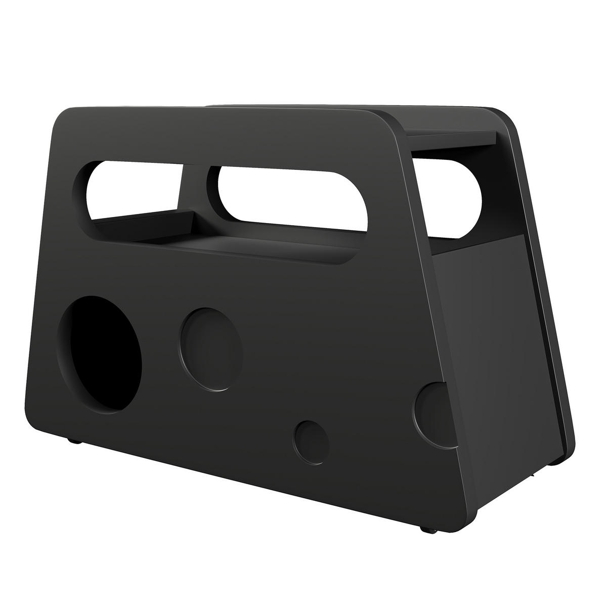 BEISTELLTISCH 81/33/51,5 cm schwarz aus MDF und Spanplatte mit Rollen - Schwarz, Holzwerkstoff (81/33/51.5cm) - OKWISH