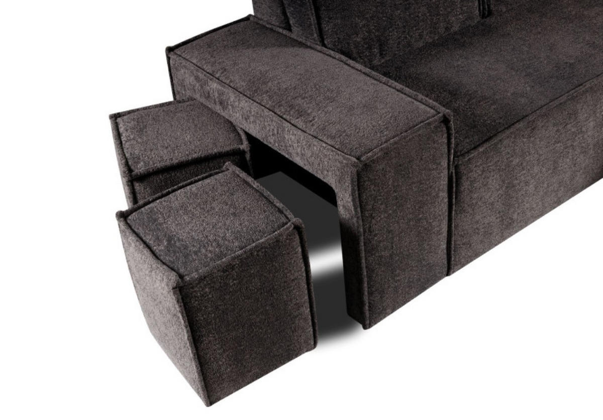 ECKSOFA Graphit Colin - Graphitfarben, Holzwerkstoff (268/155cm) - Sepro Meble