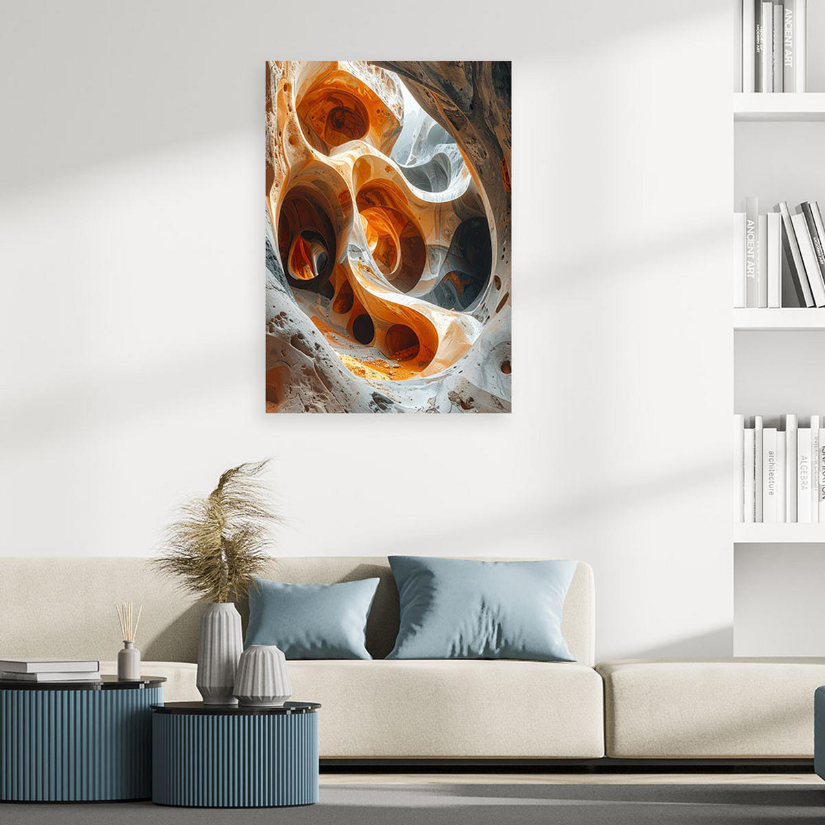 LEINWANDBILD 3D und geometrisch 60x90cm - Orange, Textil (60/90cm) - Feeby