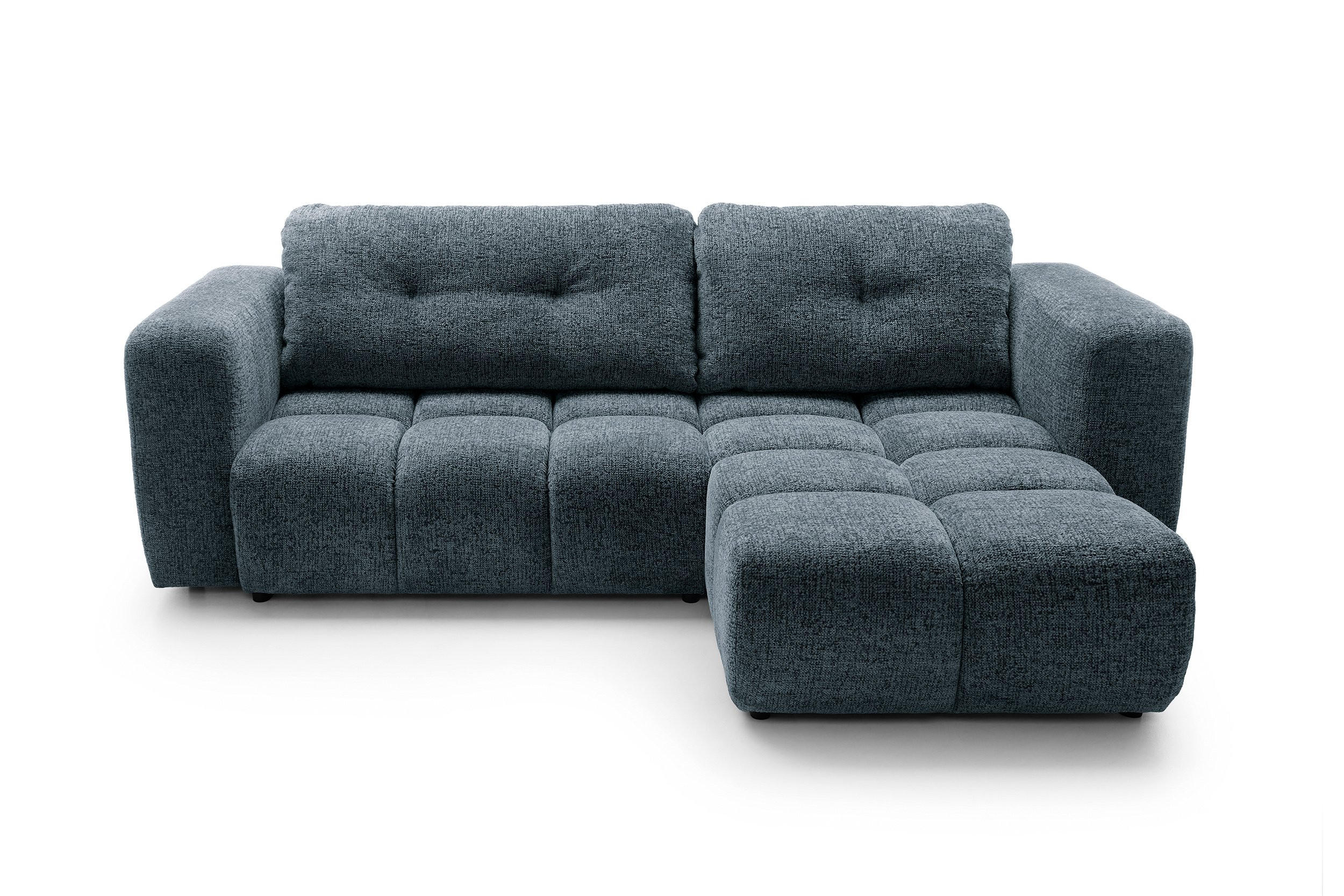 ECKSOFA ARTE 02 Dunkelblau Chenille mit Schlaffunktion - Dunkelblau, Holz (273/176cm) - MASSENO