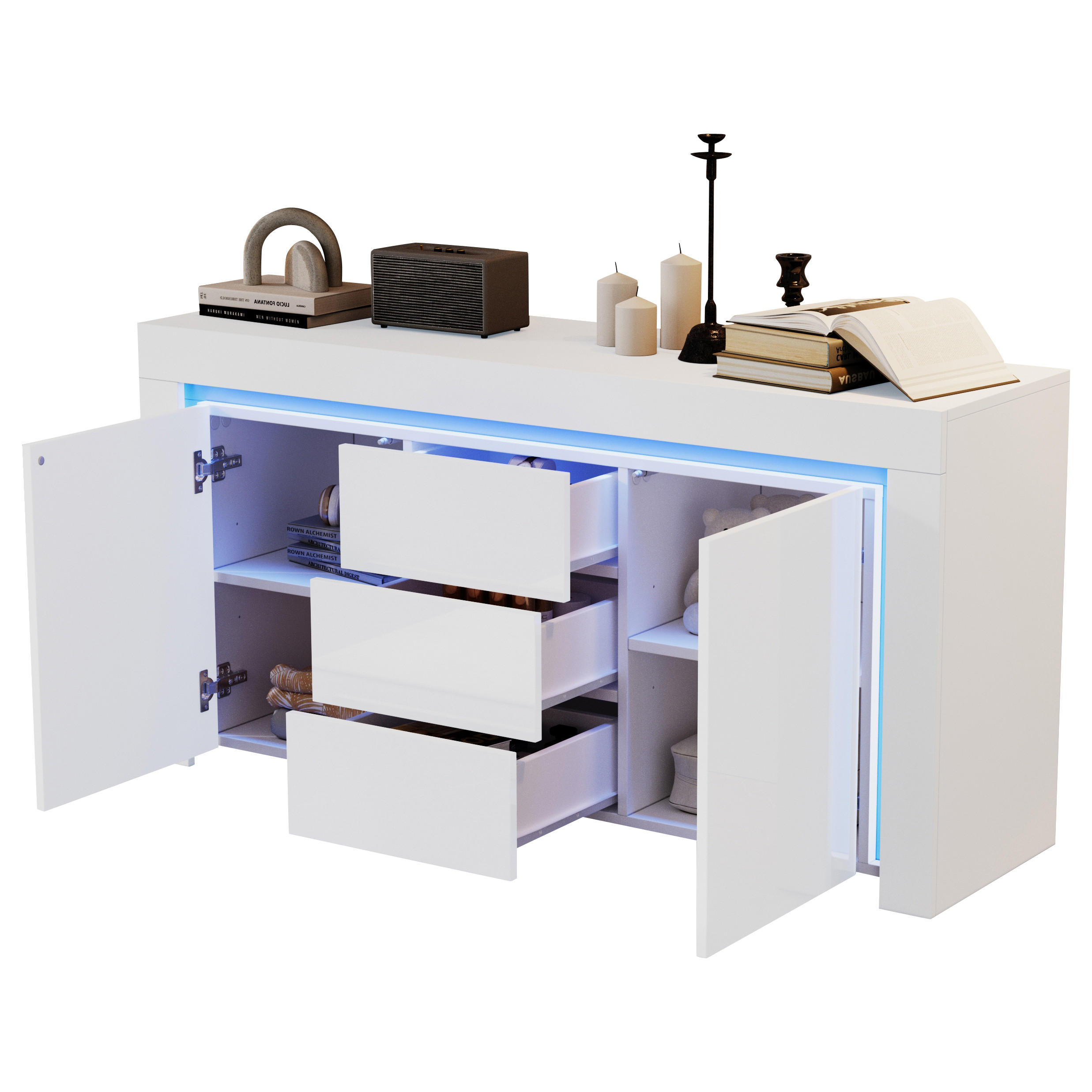 Luhomfu Sideboard Weiß 140x65x40 cm