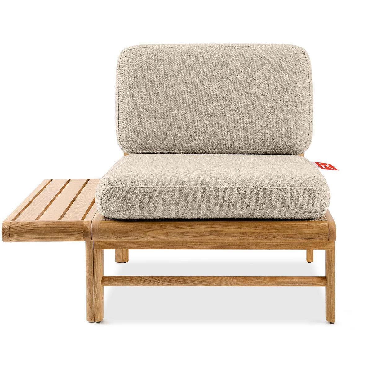 LOUNGESOFA ATREDA links - Creme, Holz/Textil (230/74/175cm) - KONSIMO®