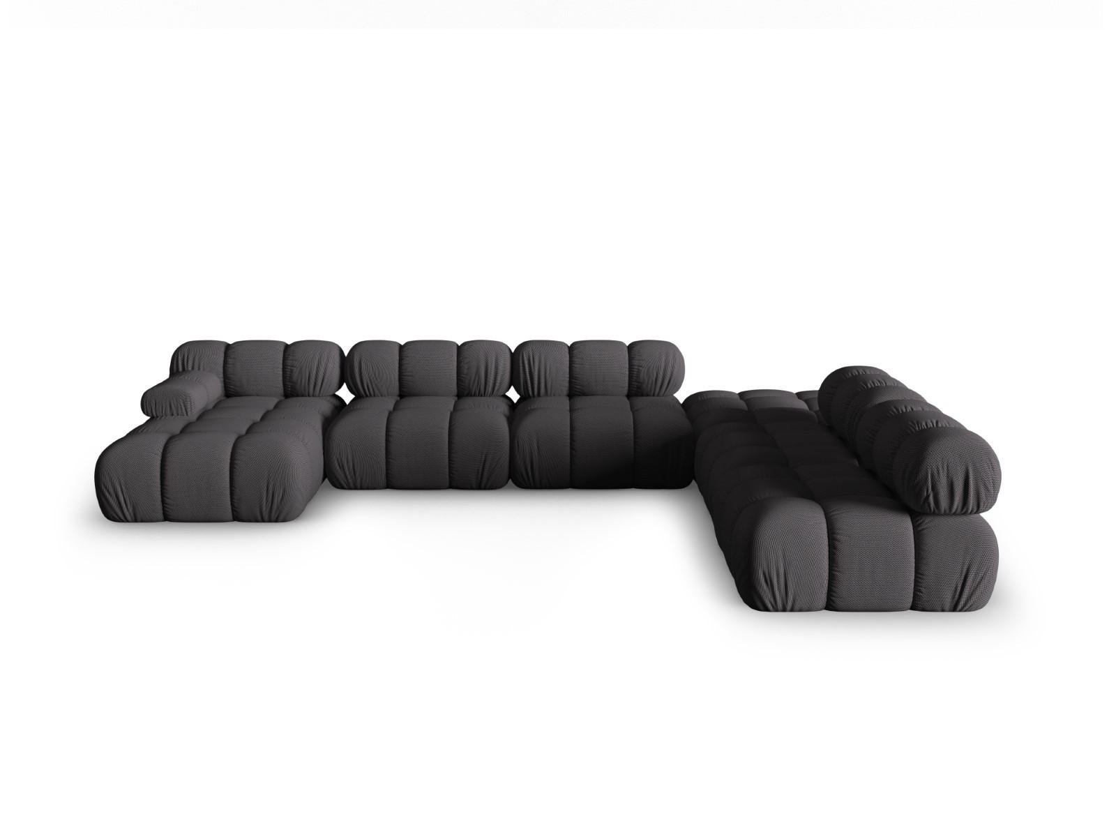 PANORAMASOFA modular rechts Bellis aus 3D-Stoff Expresso 7 Sitzplätze - Graubraun, Textil (282/70/376cm) - Micadoni