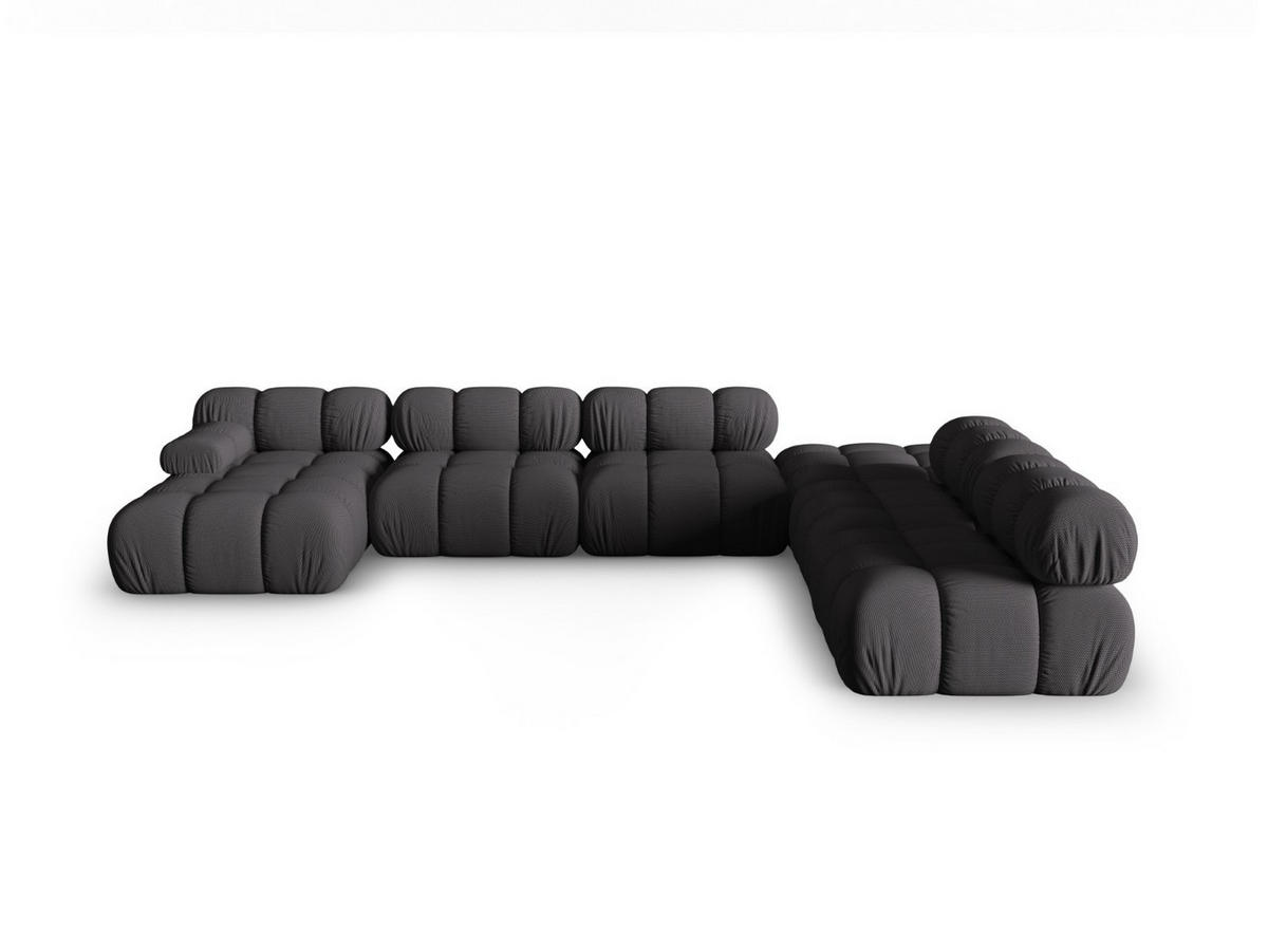 PANORAMASOFA modular rechts Bellis aus 3D-Stoff Expresso 7 Sitzplätze - Graubraun, Textil (282/70/376cm) - Micadoni