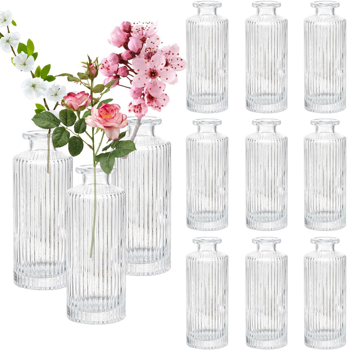 VASE 5 × 5 × 13 cm Transparentes Glas - Transparent, Glas (13cm) - LIBRATON