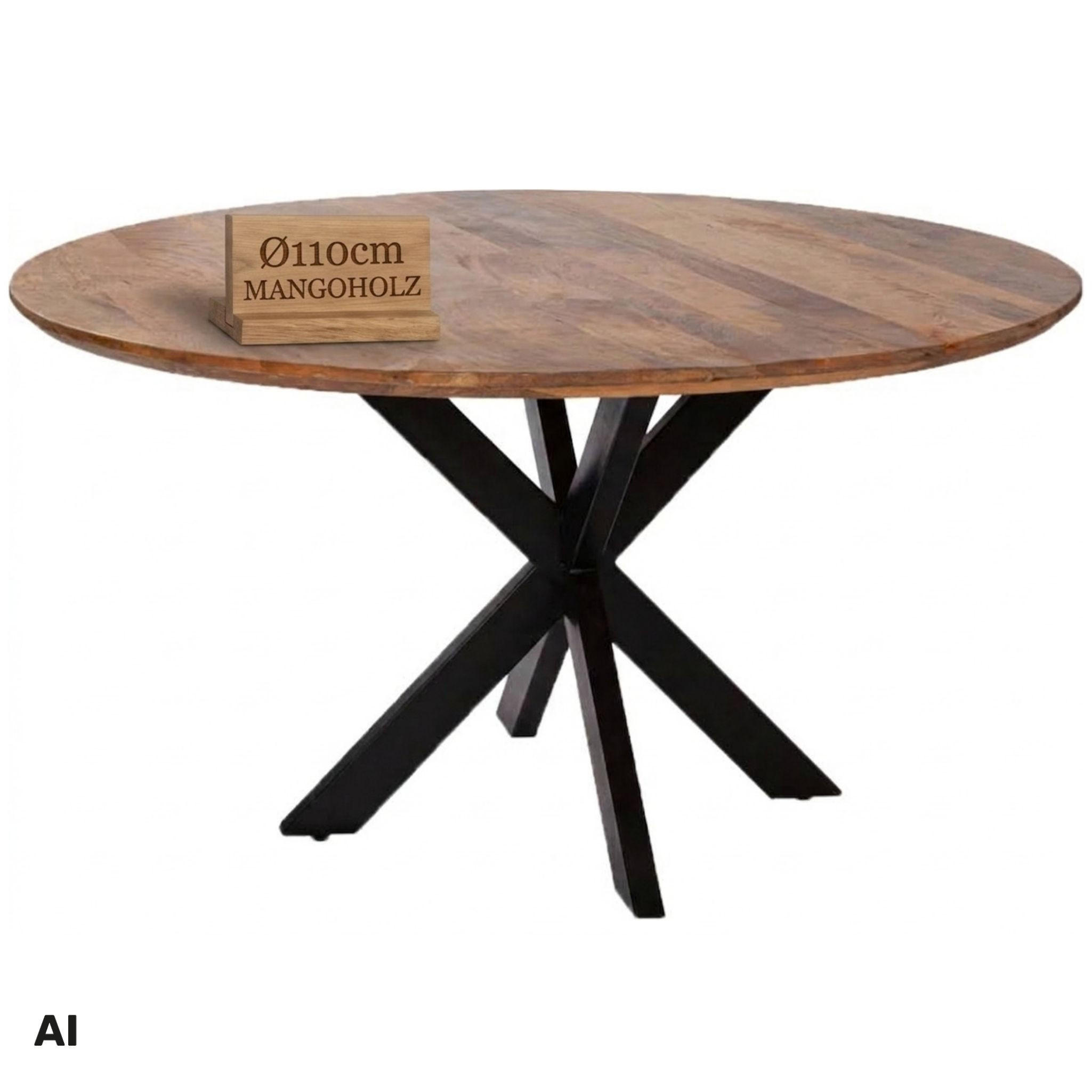 ESSTISCH rund Avola 110 cm - Naturfarben, Holz (110/110/76cm) - Mr. Deko