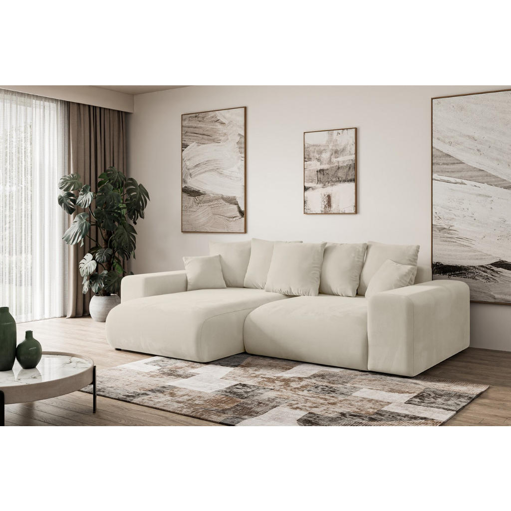 Thumbnail - Altdecor Ecksofa, Beige, Textil, 4-Sitzer, L-Form, Ottomane links, 256x165 cm, Wohnzimmer, Sofas & Couches, Wohnlandscha...