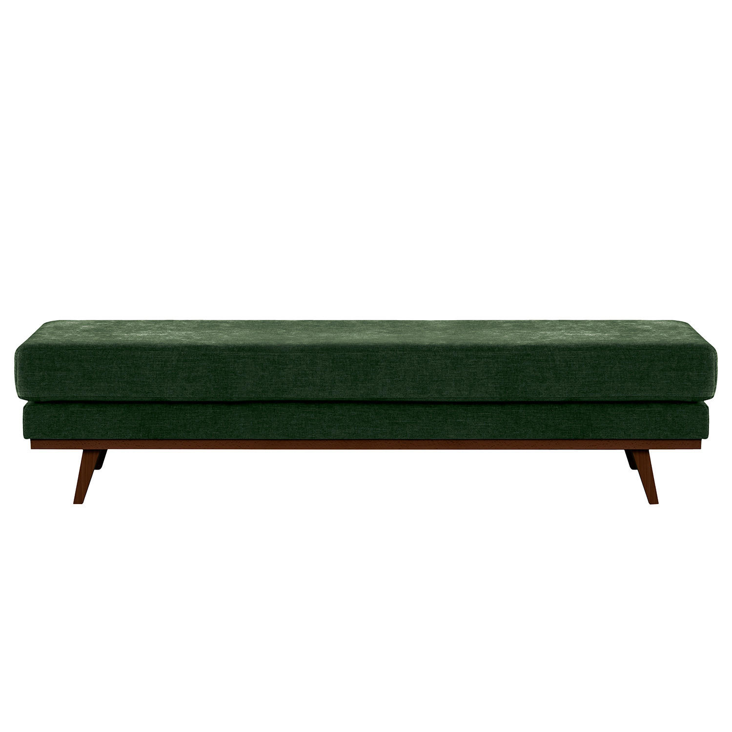 HOCKERBANK - Dunkelgrün/Buchefarben, Textil (180/43/81cm) - home24