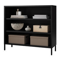KOMMODE Metall offen LUCA 4 Ebenen 90x100x35cm Schwarz - Schwarz, Metall (100/90/35cm) - Jan Nowak