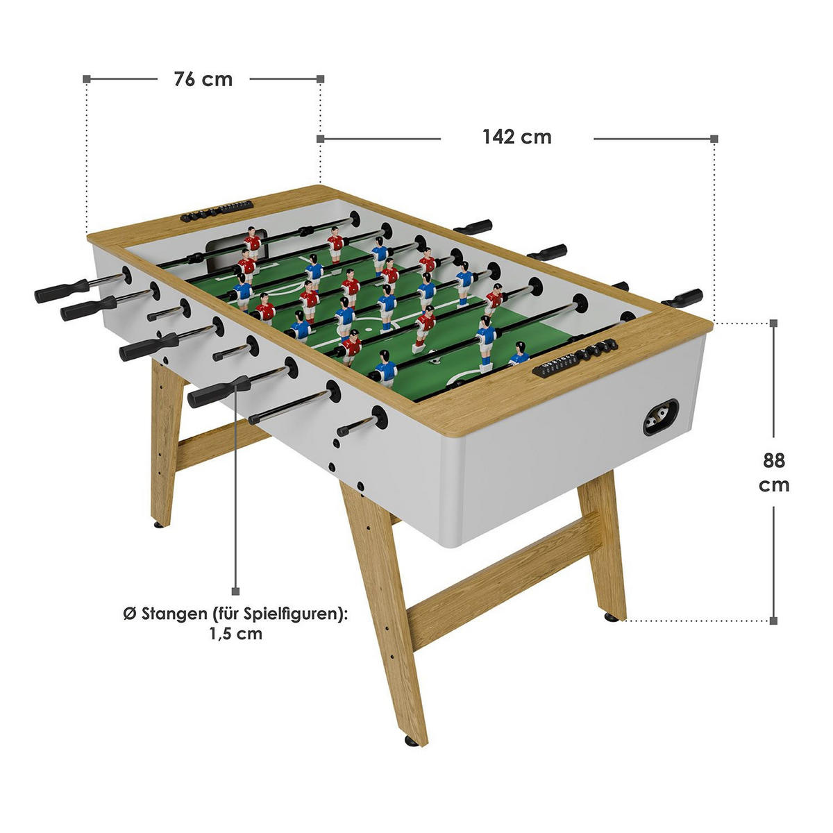 TISCHKICKER ProKick weiß/ natur - Weiß, Holz (76/88/142cm) - Artsport