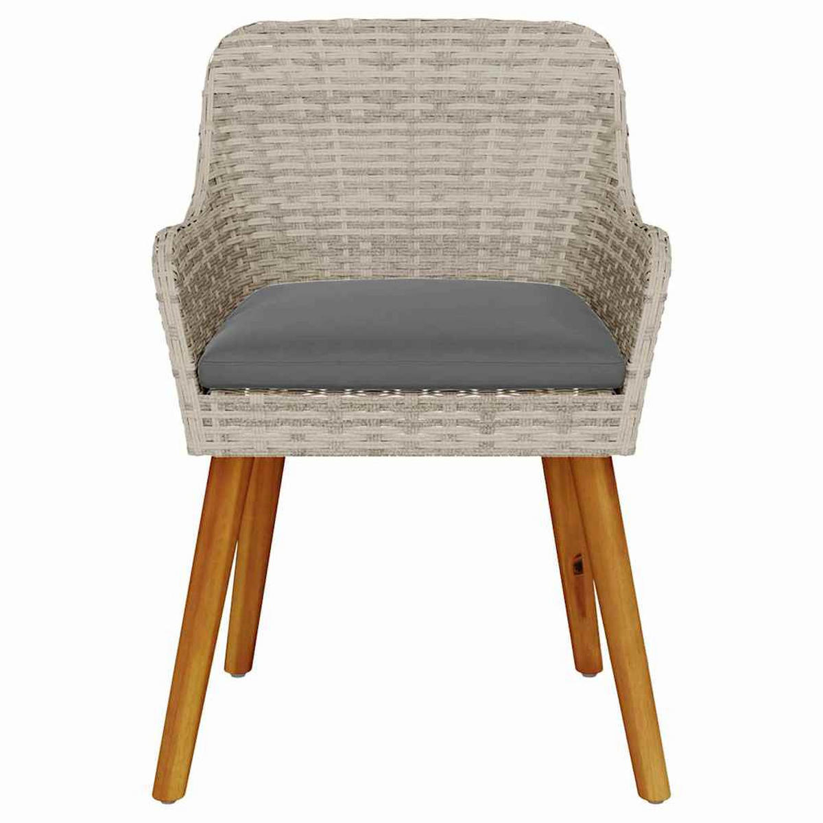 GARTENSTUHL 2er-Set Egos Rattan 62,5x55x82 cm Hellgrau - Hellgrau, Kunststoff (56/82/60cm) - DELUKE