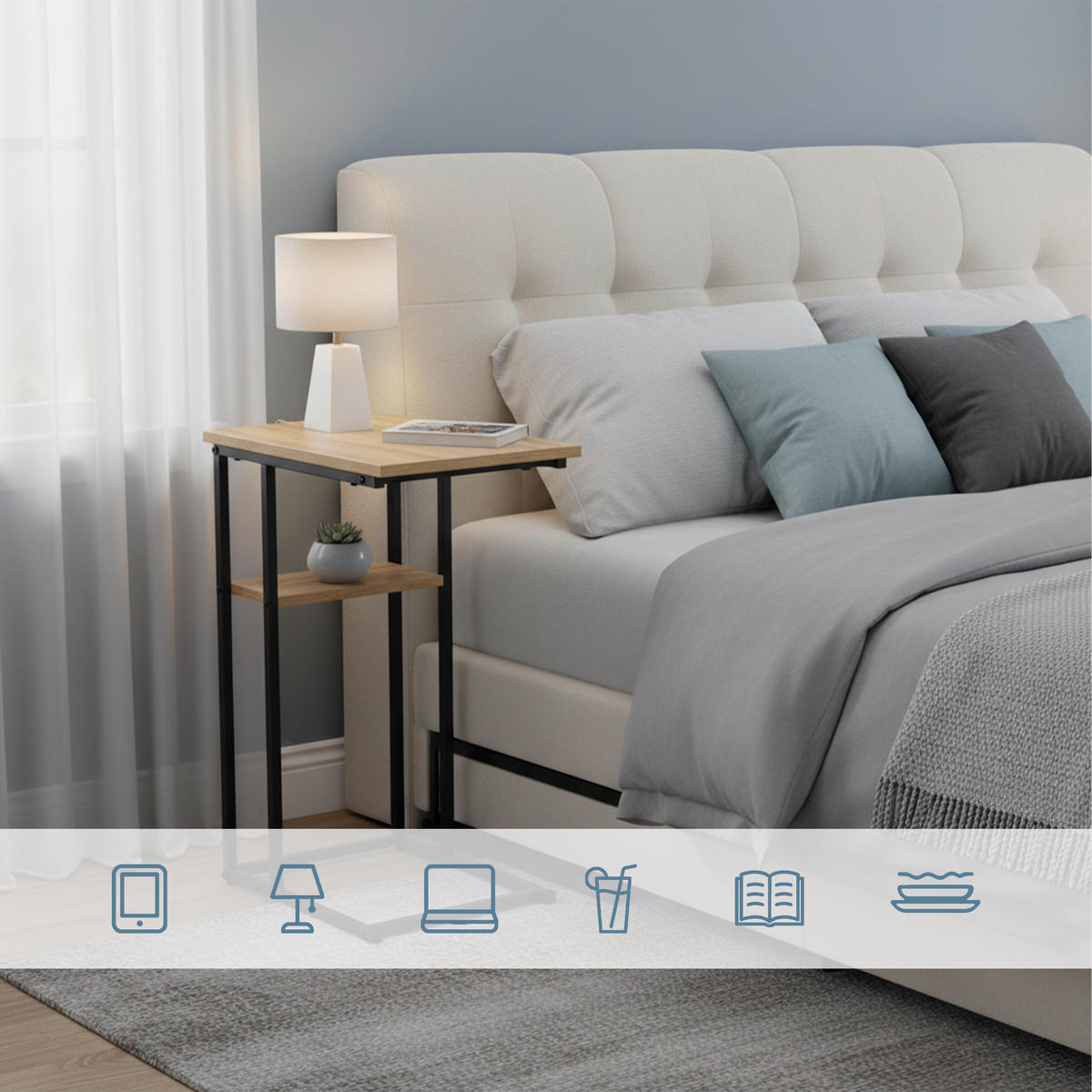 BEISTELLTISCH - Multicolor, Holzwerkstoff/Metall (30/40/60cm) - Relaxdays