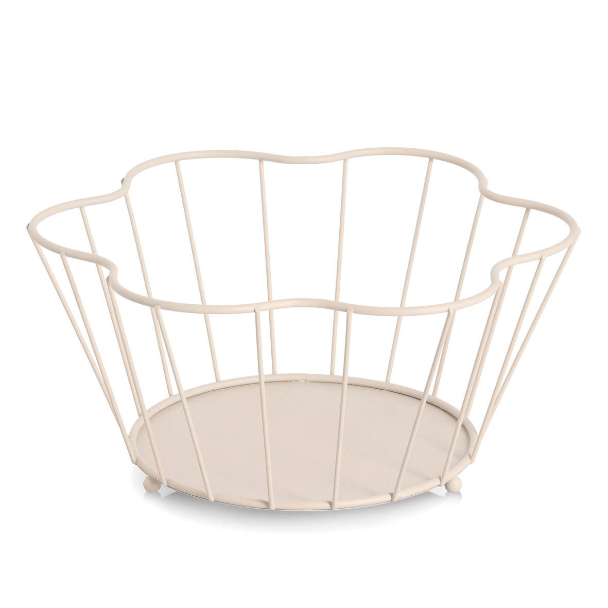 OBSTKORB aus Metall Beige 30/30/14 cm - Beige, Metall (14cm) - ZELLER