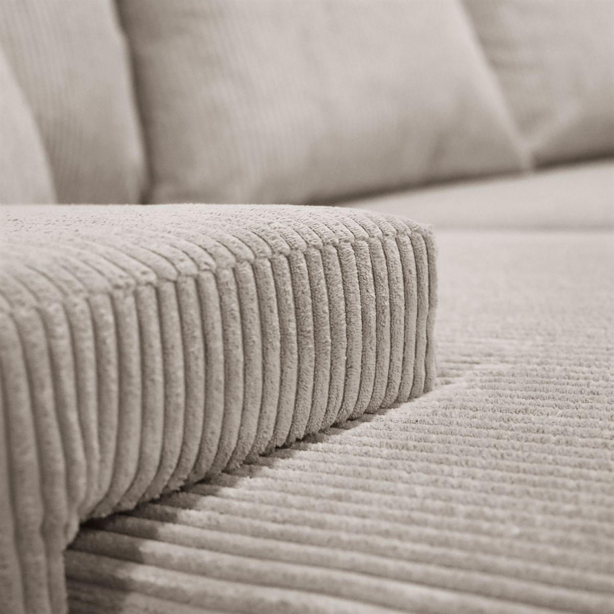 ECKSOFA LAVIO L mit Schlaffunktion und Bettzeugkasten Rechte - Beige, Textil (246/188cm) - Lookway