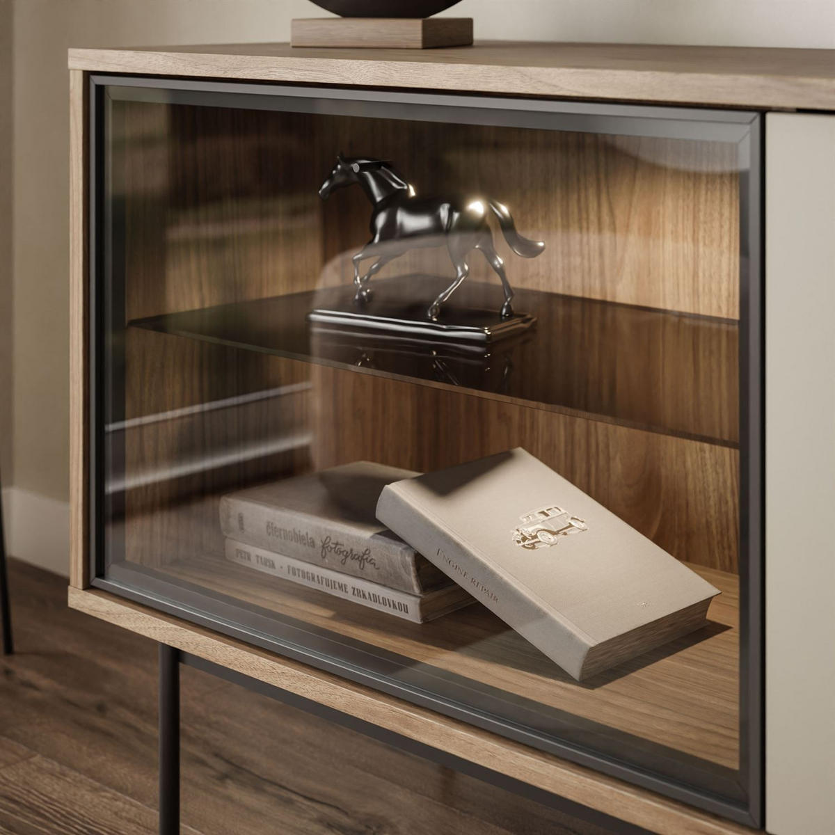 TV-SCHRANK ISA mit LED-Beleuchtung - Eichefarben, Holzwerkstoff (185/63/40cm) - Lookway