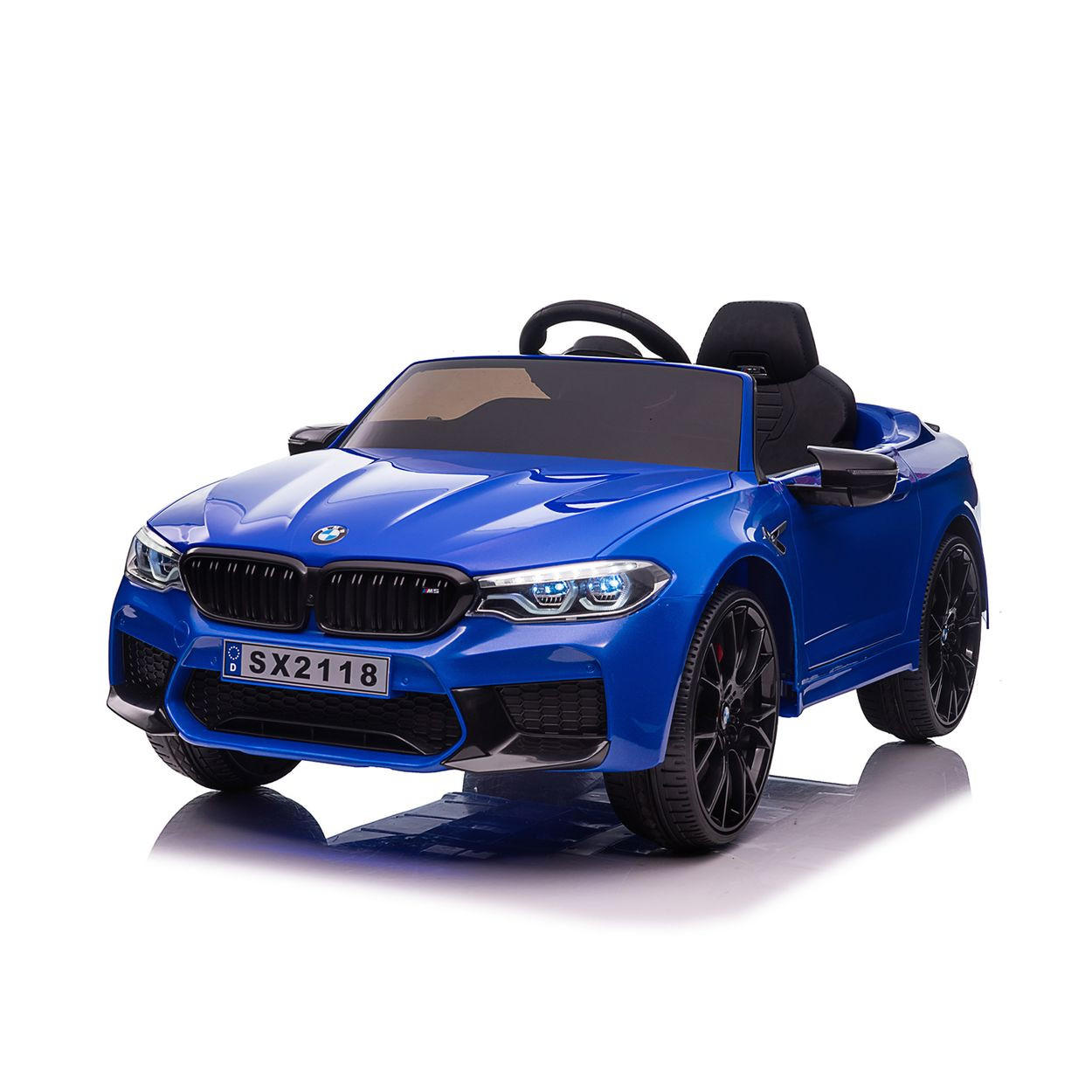 ELEKTROAUTO BMW M5 blau Fernbedienung Musik Eva-Räder Bluetooth - Blau, Kunststoff (124/74/55cm) - Chipolino