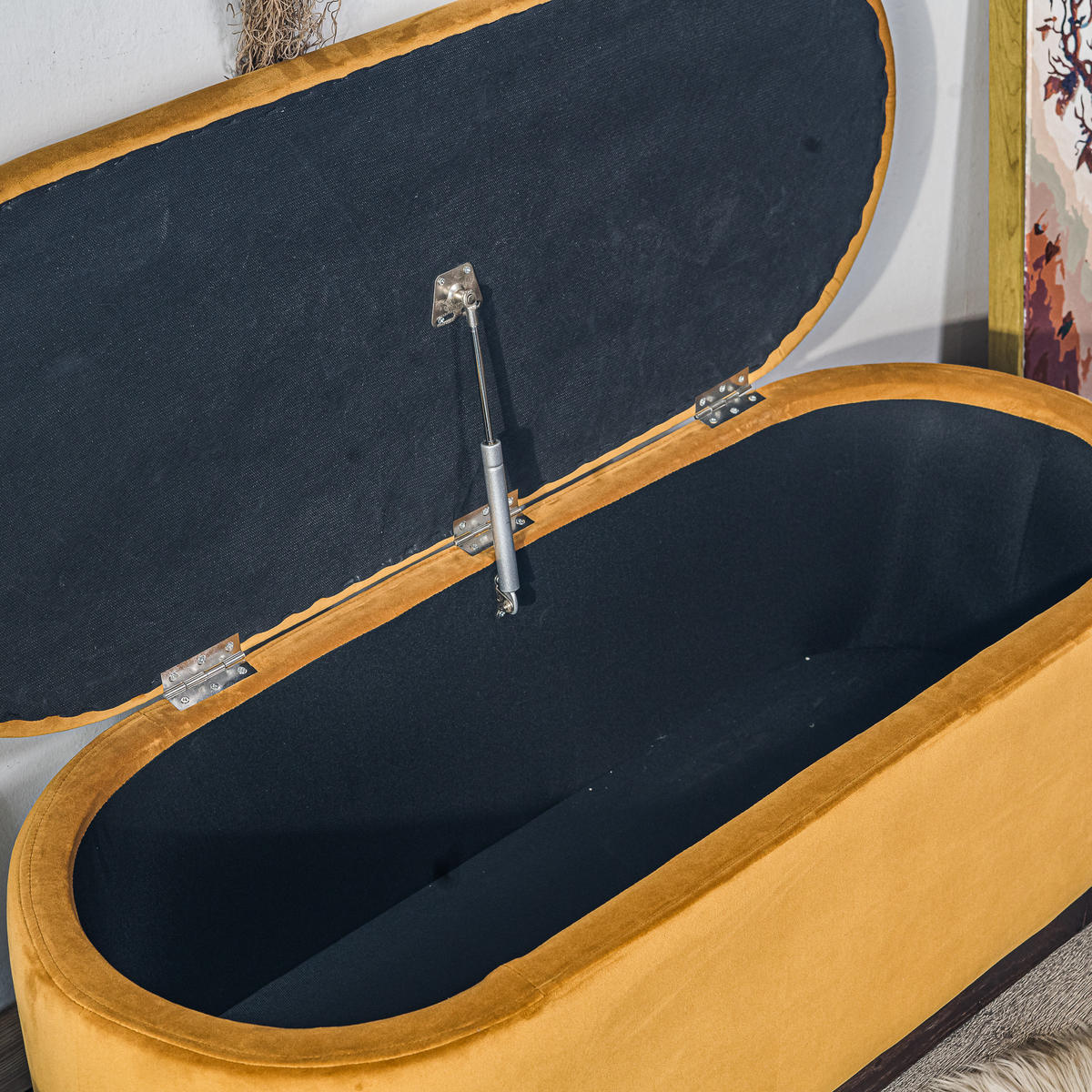 SITZBANK Samt Gelb - Gelb, Textil (100/40/40cm) - Nordlys