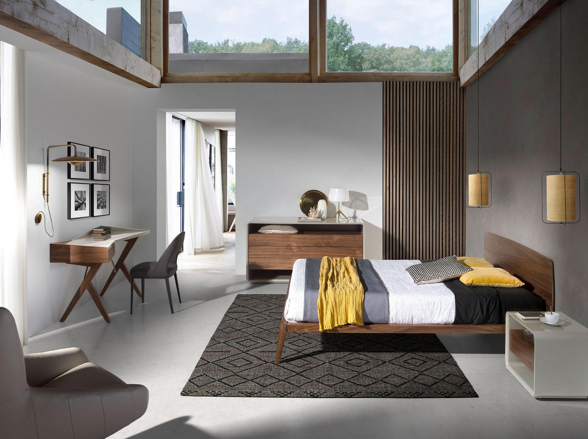 SCHREIBTISCH Schreibtisch aus Nussbaumholz mit grauer Holzplatte 120/60/81 cm - Walnussfarben/Grau, Holz (60/120/81cm) - ANGEL CERDA