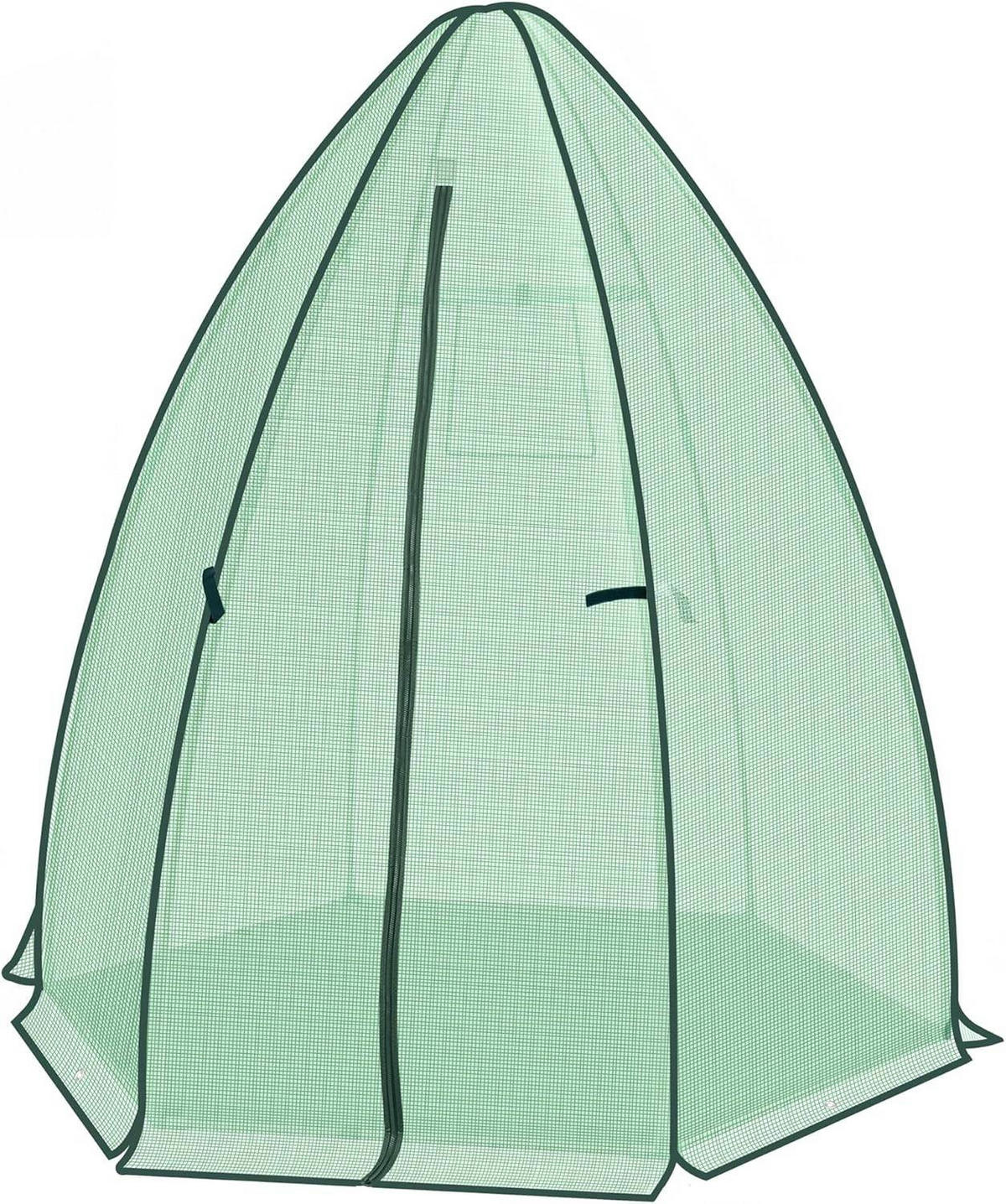 FOLIENGEWÄCHSHAUS,PE transluzenter Kälteschutz,160x180 cm - Grün, Textil/Metall (160/180/160cm) - Woltu