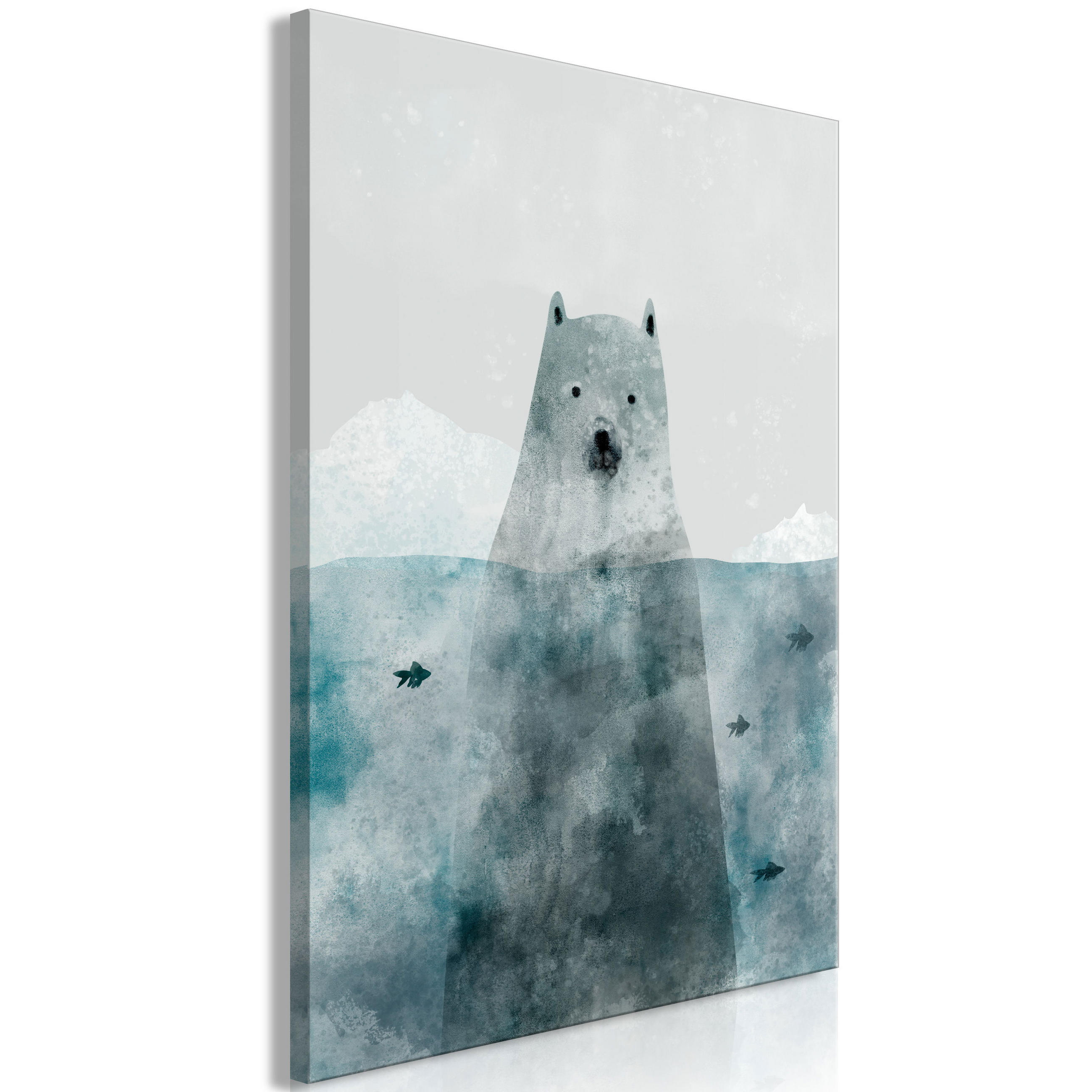 KUNSTDRUCK Blau 40/60 cm - Blau/Grau, Textil (40/60cm) - KUNSTLOFT