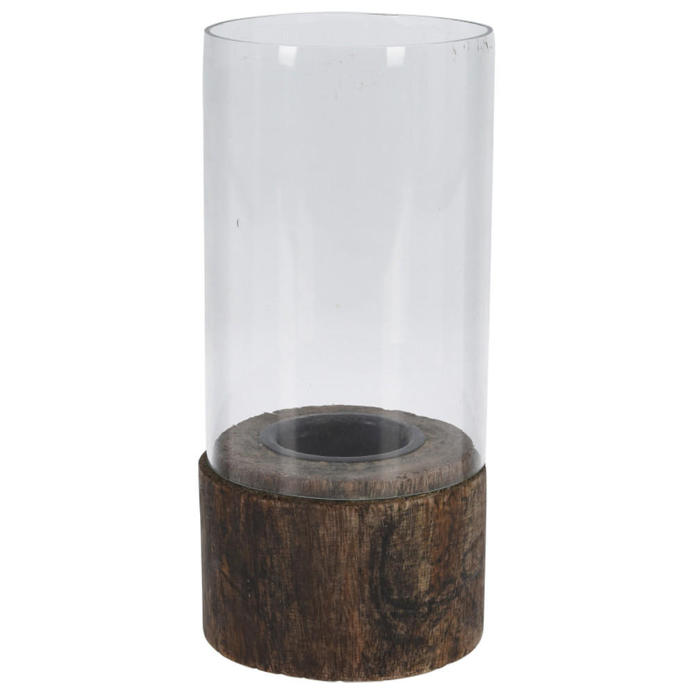 KERZENHALTER Teelicht Braun 9/9/19 cm Glas - Dunkelbraun, Glas (19cm) - Mondex