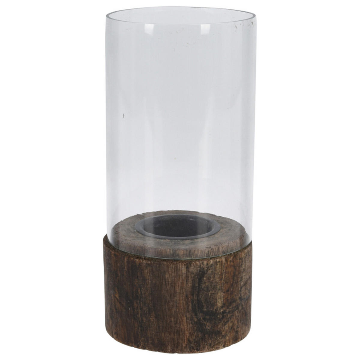 KERZENHALTER Teelicht Braun 9/9/19 cm Glas - Dunkelbraun, Glas (19cm) - Mondex