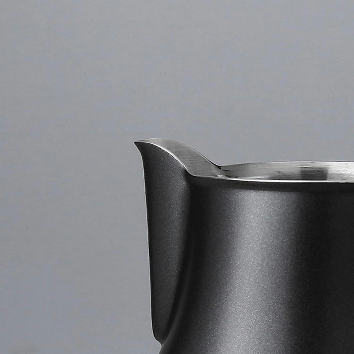 MILCHAUFSCHÄUMKRUG Edelstahl 450 ml Schwarz - Anthrazit, Metall (8.6/8.6cm)