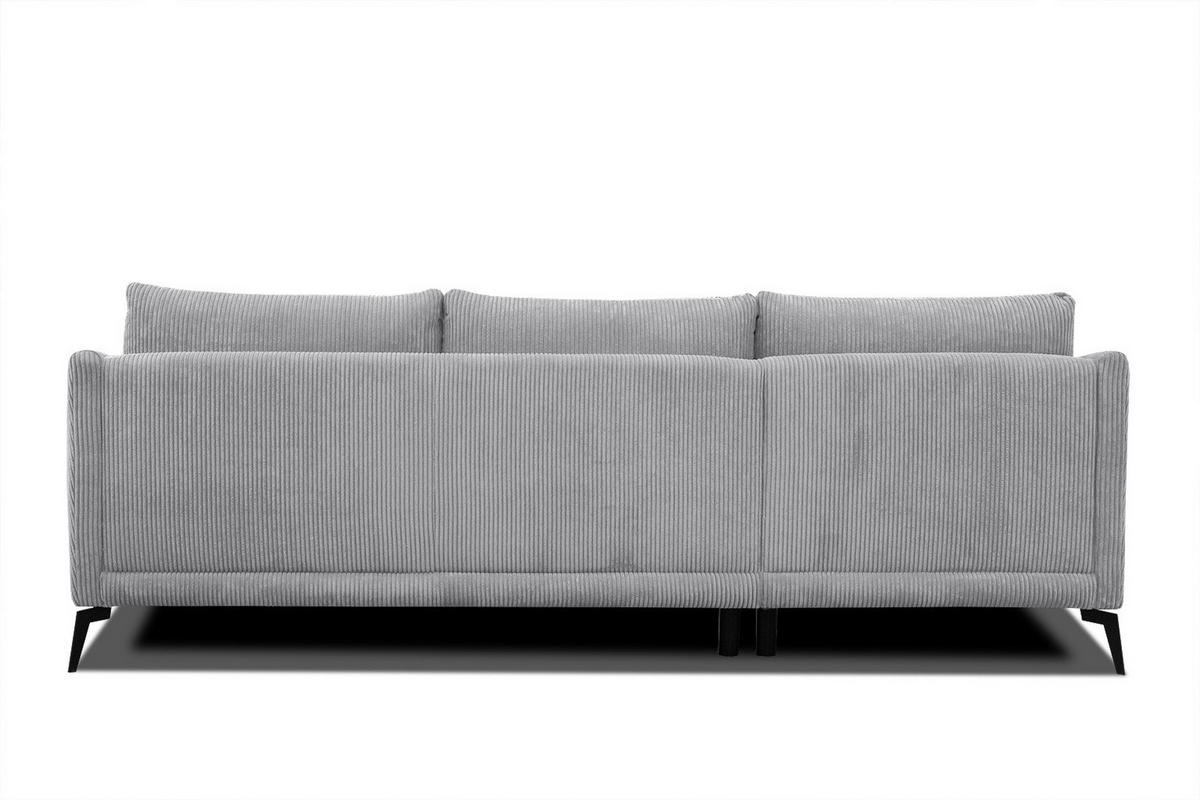 ECKSOFA VILT 4-Sitzer, hellgrau - Hellgrau/Schwarz, Holzwerkstoff/Textil (156/255cm) - Courtois Laville