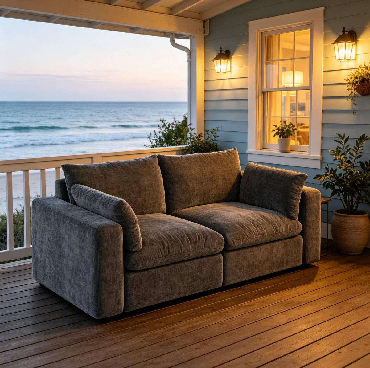 SOFA Modulares Design 180 x 91 x 83 cm Grey - Grau, Holzwerkstoff (180/83/91cm) - Meubliv