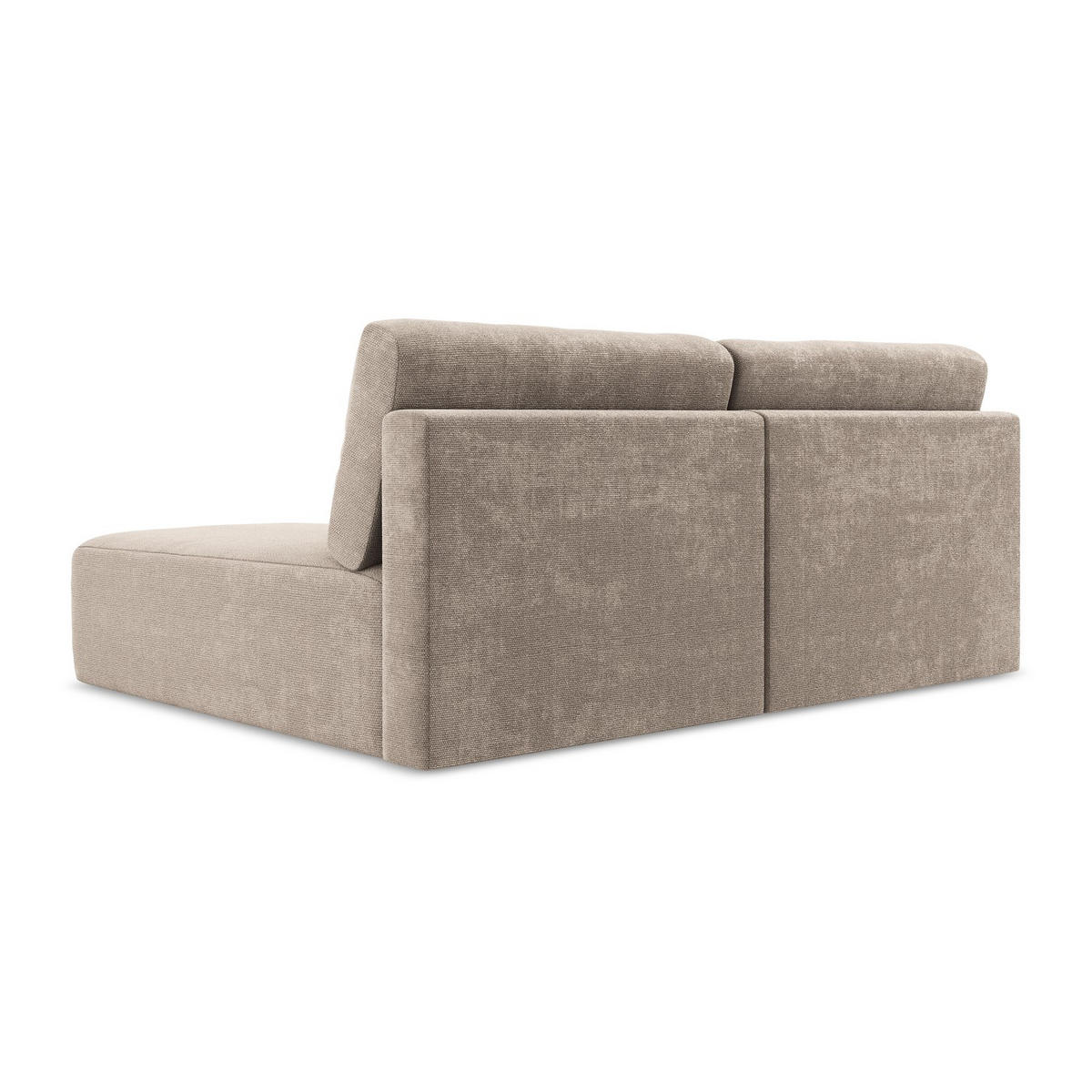 ECKSOFA mit Schlaffunktion rechts Chenille Stoff Beige - Beige/Schwarz, Kunststoff/Textil (210/149cm) - LaMiaSofa