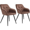 ESSZIMMERSTUHL 2er Set Marilyn 58 x 62 x 82 cm braun/schwarz - Schwarz/Braun, Kunststoff (58/82/62cm) - tectake