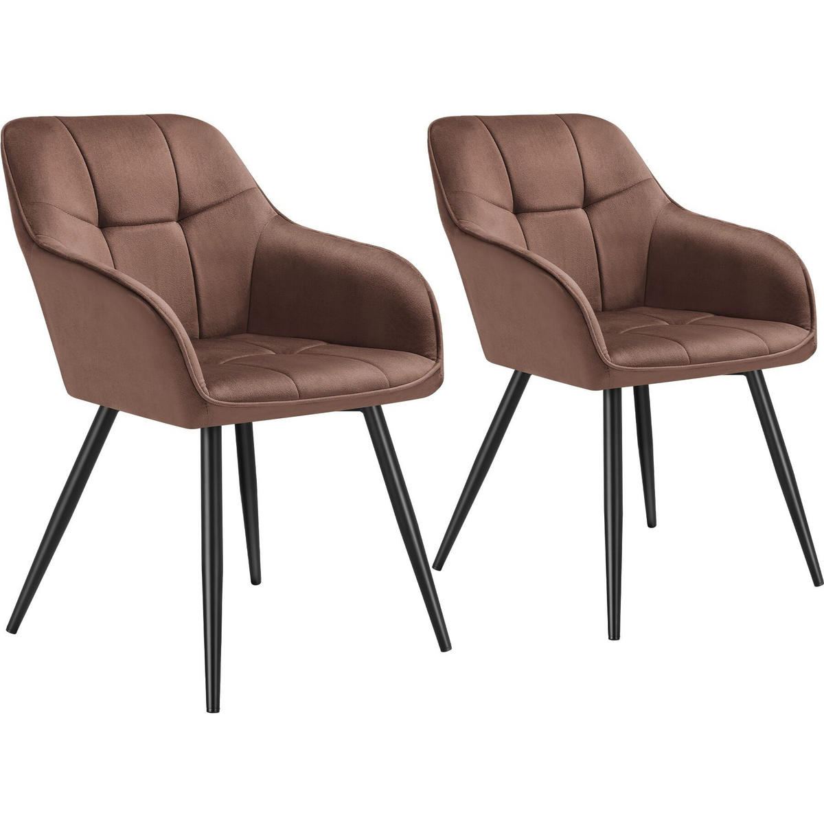 ESSZIMMERSTUHL 2er Set Marilyn 58 x 62 x 82 cm braun/schwarz - Schwarz/Braun, Kunststoff (58/82/62cm) - tectake