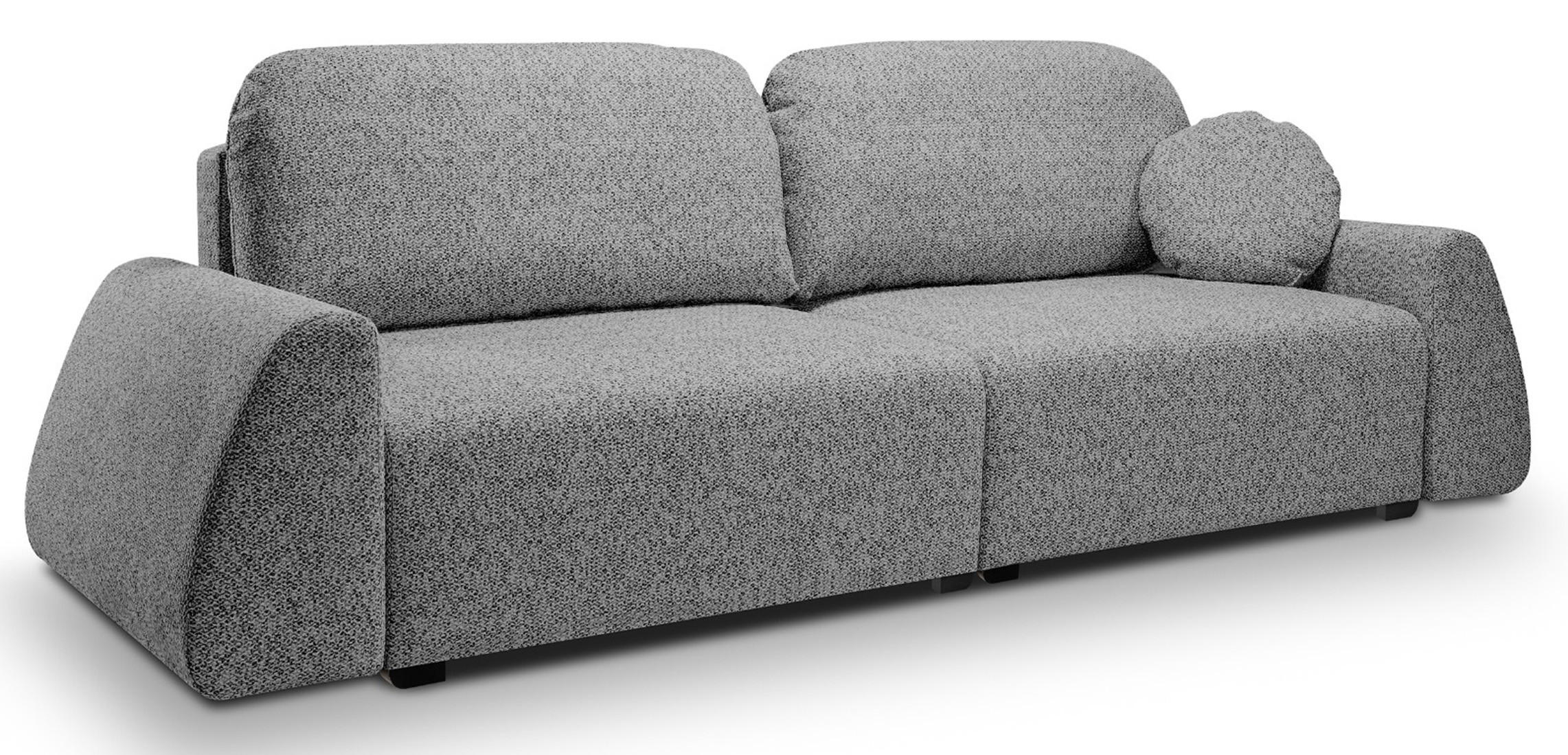 SCHLAFSOFA Moderne ALMI mit Schlaffunktion – 3-Sitzer Sofa mit Bettkasten, DL-Automat, 2 Rückenkissen, 260x100x80 cm, Grau - Grau, Holz/Textil (260/80/100cm) - DomoHome