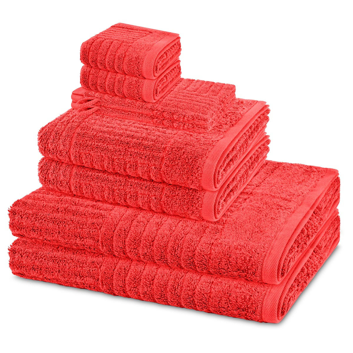 FROTTIERSET Carre 8-teilig - Rot, Textil (50/100cm) - Ross