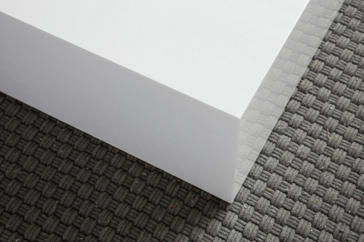 COUCHTISCH Weiß Hochglanz Quadratisch 60x60x30cm MDF Würfelform - Weiß, Holzwerkstoff (60/60/30cm) - KADIMA DESIGN