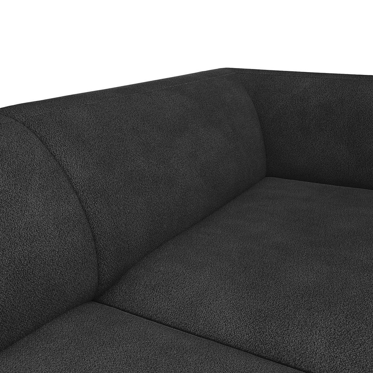 1,5-SITZER ECKSOFA mit Longchair - Anthrazit/Schwarz, Textil/Metall (211/148cm) - home24