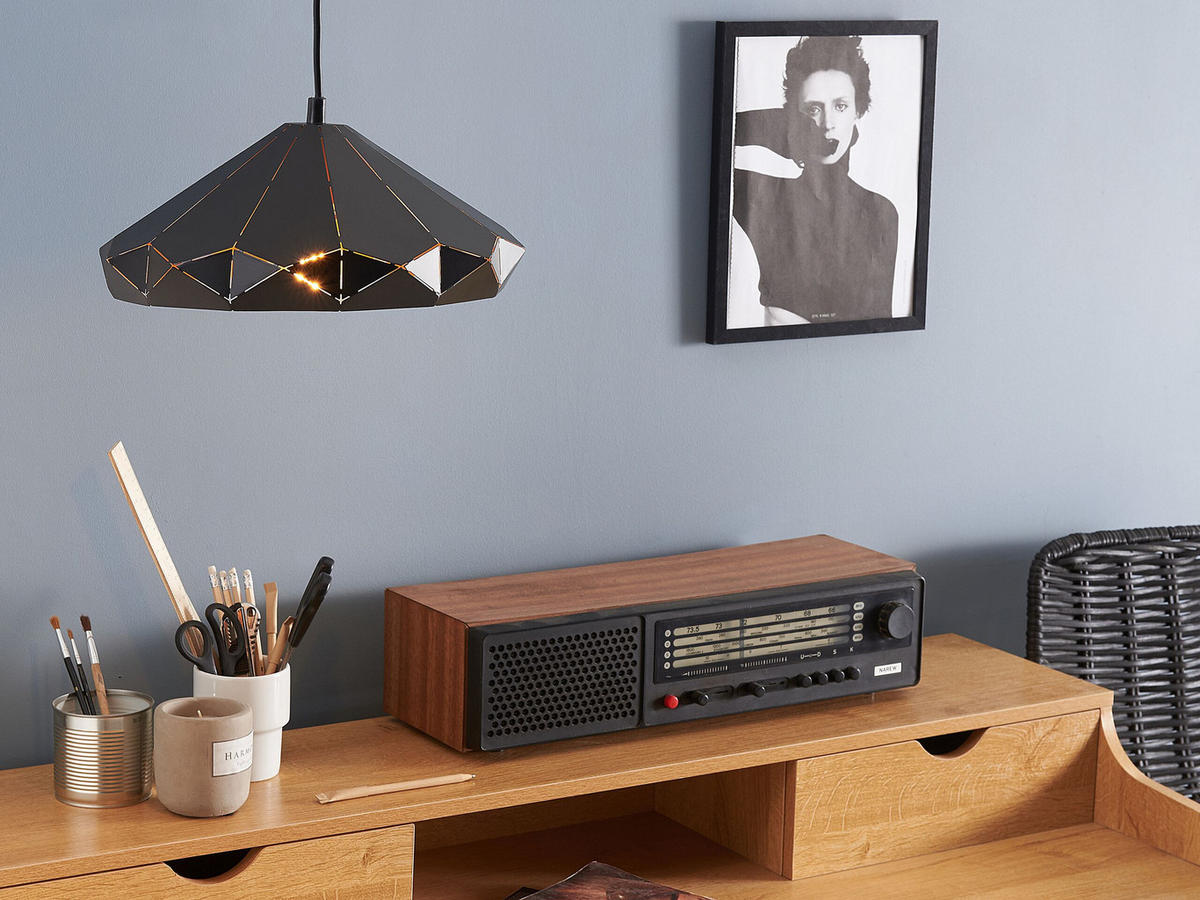 HÄNGELEUCHTE Nevola 27/27/112 cm - Schwarz, Metall (27/27/112cm) - Beliani