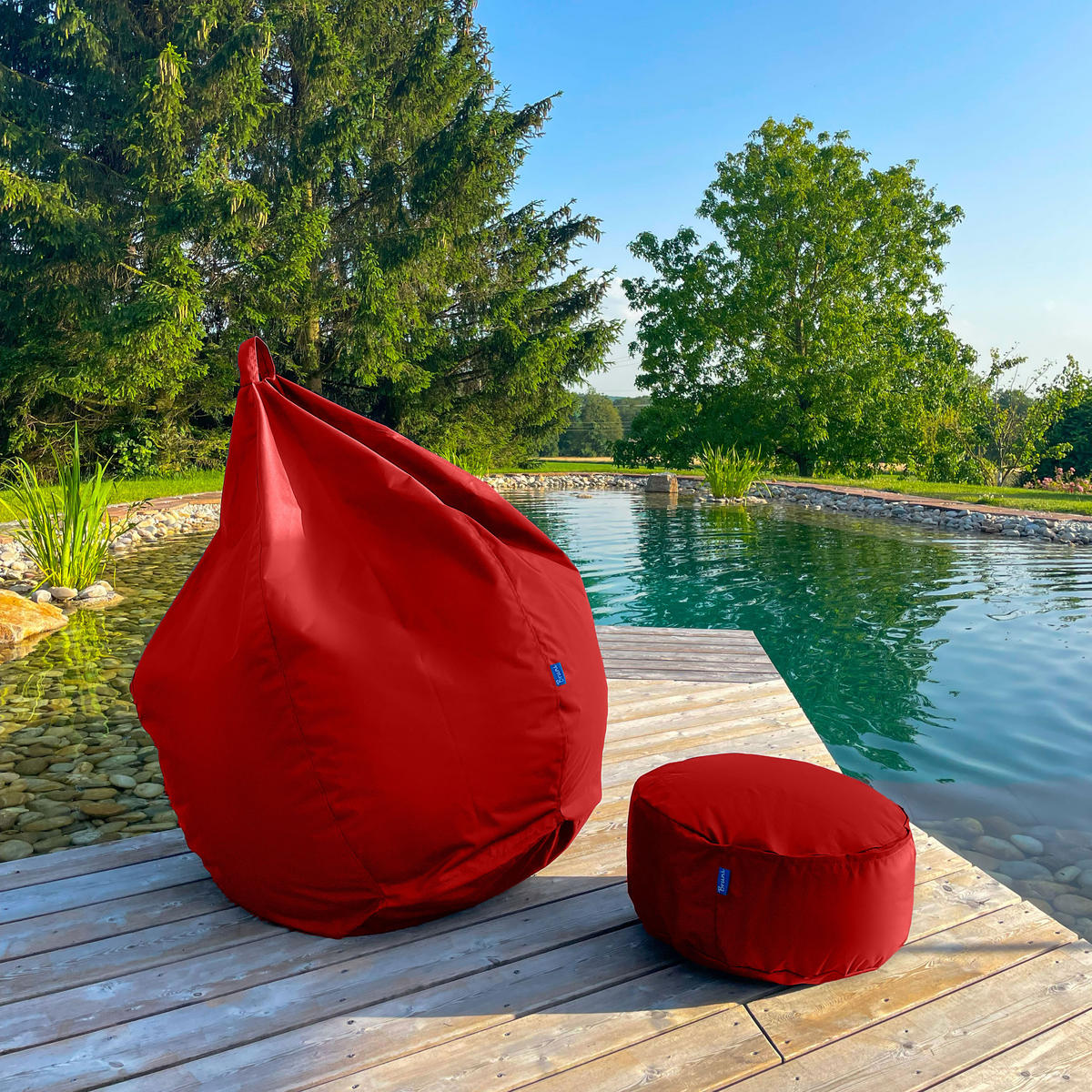 POUF M rot - Rot, Textil (500/200/500cm) - Bruni