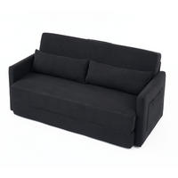 SCHLAFSOFA DE-33998 2-in-1 klappbar mit Seitentaschen Schwarz - Schwarz, Metall (92/82/165cm) - ComfortXL