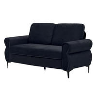 2-SITZER-SOFA DE-35060 mit Federkern Schwarz - Schwarz, Metall (81/92/173.5cm) - ComfortXL