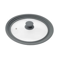 UNIVERSAL-GLASDECKEL, 24/26/28 cm, (grau) - Grau, Glas (29.5/29.5/5.5cm) - bremermann