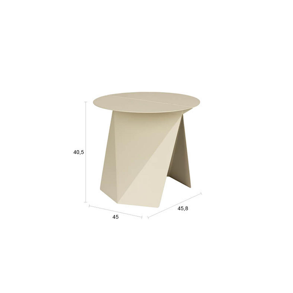 BEISTELLTISCH Foldy Beige - Beige, Metall (45/45.8/40.5cm) - Zuiver