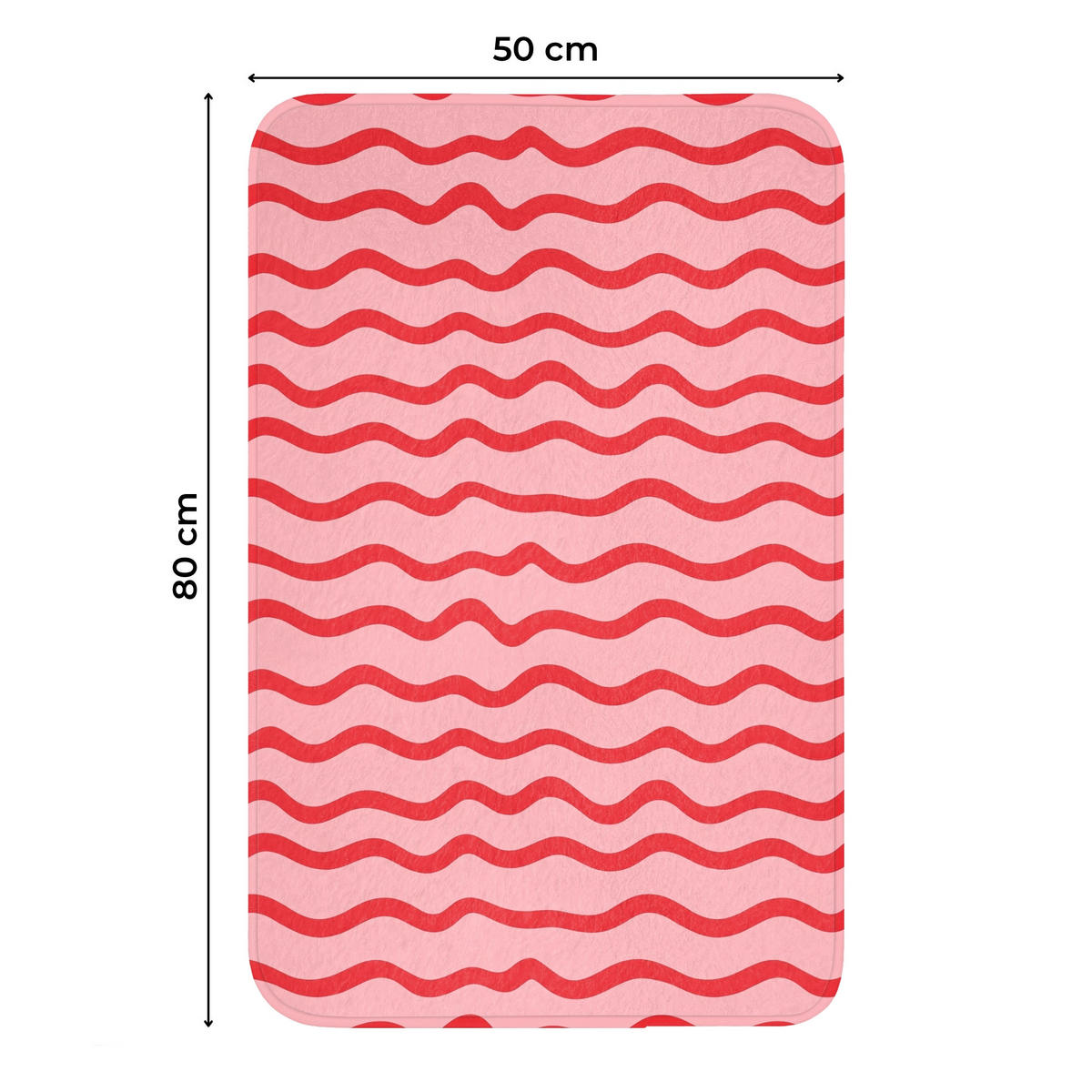 PREDLOŽKA PRED WC Hravé - vzor - červená 50x80 cm - ružová, textil/plast (50/1cm) - OnlyWow