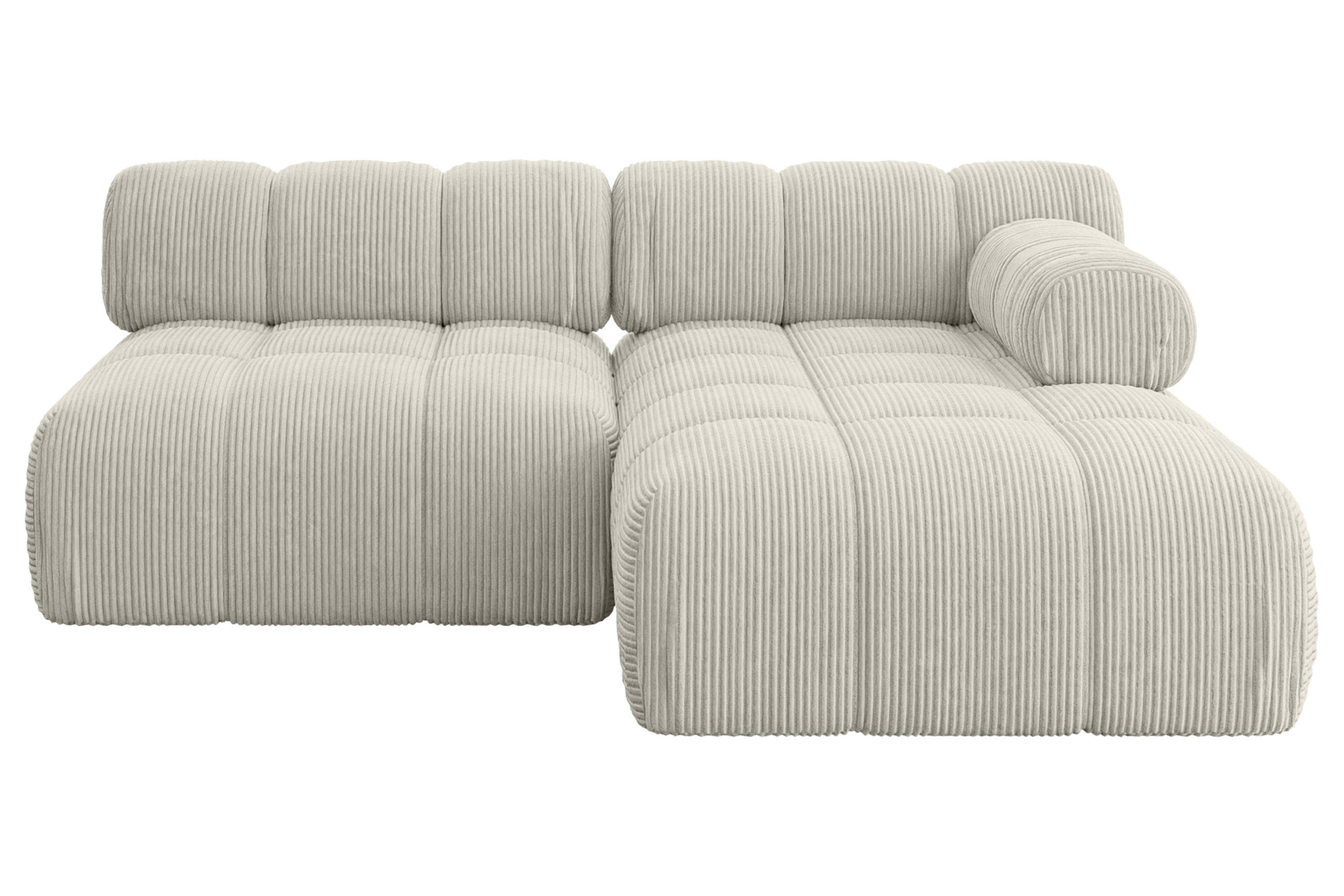 ECKSOFA modulares Sofa Razon-L1 - 190x160x70 cm Creme Cord - Hellgrau/Creme, Holzwerkstoff/Textil (190/160cm) - ALTDECOR