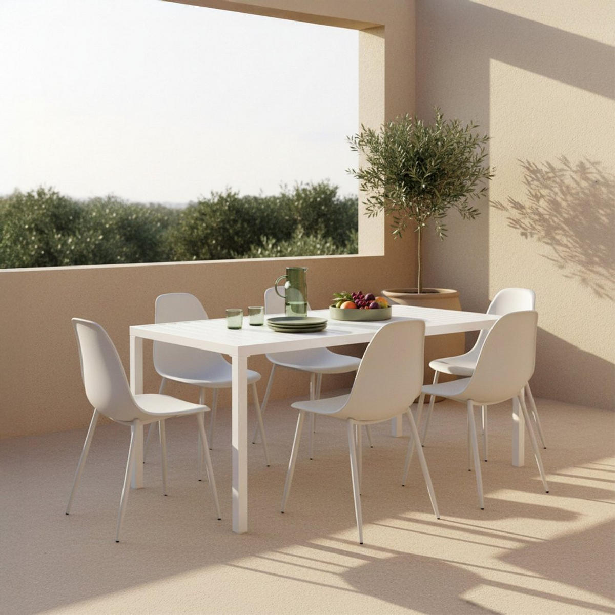 STUHL FÜR DRAUSSEN Nina Weiß 45 cm x 80 cm - Weiß, Kunststoff (45/80/53cm) - Klast Home