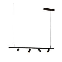 PENDELLEUCHTE MIT SPOTSTRAHLERN Lyne, Schwarz, 125cm - Schwarz, Metall (125/125/8.5cm) - KOSILUM